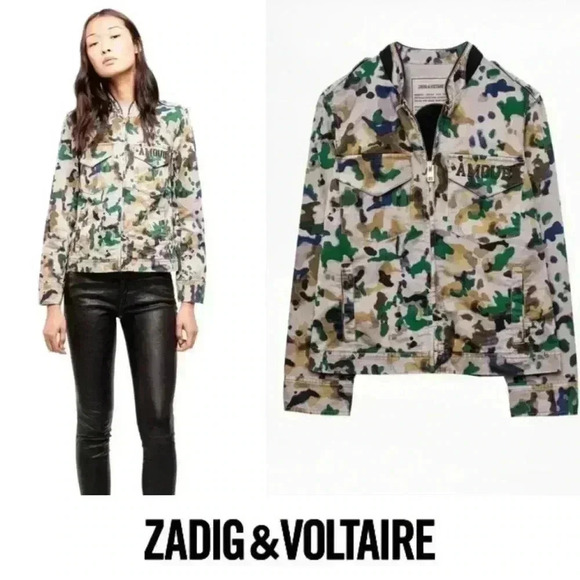 Zadig & Voltaire Jackets & Blazers - BNWOT ZADIG&VOLTAIRE KAVY CAMOU SPI Jacket size L